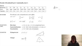 Matte 1a 1b 1c HUR ANVÄNDER MAN FORMELBLADET [upl. by Grega]