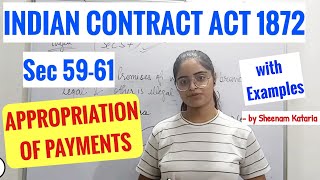 APPROPRIATION OF PAYMENTS  Sec 5961  Indian Contract Act 1872 by Sheenam Kataria [upl. by Patsis140]