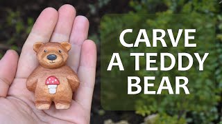 Carve a Bear out of Wood  Easy Whittling Project [upl. by Galvan861]