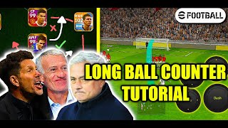 eFootball 2024  LONG BALL COUNTER PLAYSTYLE TUTORIAL GUIDE  SQUAD BUILDING FORMATIONS amp MANAGERS [upl. by Arnelle979]