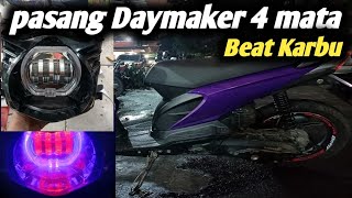 pasang lampu LED daymaker 4 mata beat karbu [upl. by Sig]