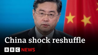 China removes foreign minister Qin Gang after mystery absence  BBC News [upl. by Jonme]