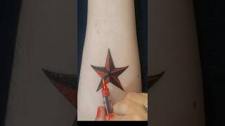 Tribal star tattoo  temporary nautical star tattoo 🌟 star tattoo tribal shorts artistmaria24 [upl. by Ttelrahc]