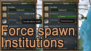 EU4  how to force spawn institutions Works for Dharma [upl. by Llertal]