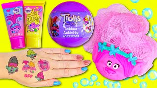 Trolls Band Together Tattoos and Soap SPA Experiment with Poppy Viva [upl. by Countess764]