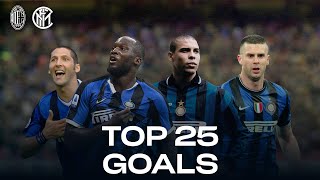 AC MILAN vs INTER  TOP 25 GOALS  Lukaku Ronaldo Vieri Materazzi and more 🔥⚫🔵 [upl. by Kcirdlek]