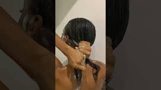 relaxed hair wash day routine shorts haircareroutine relaxedhair [upl. by Otrebide]