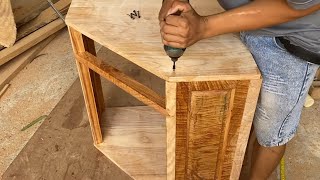 How To Build Corner Wine Cabinet  Amazing Woodworking ideas [upl. by Enneyehs]