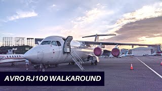 AVRO RJ100  Aircraft Walkaround and Interior [upl. by Barnet128]