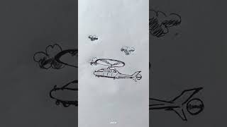 Helicopter sketch and animation 🚁✏️ shorts viralshort trending art animation sketch [upl. by Irvin200]