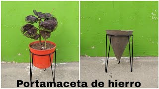 como hacer un PORTA MACETA de hierro para tus plantas [upl. by Natanhoj]