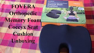 FOVERA Orthopedic Memory Foam Coccyx Seat Cushion Unboxing [upl. by Ethelind132]