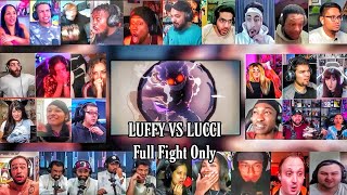 Luffy VS Lucci Full Fight Reaction Mashup  Gear 5 Luffy VS Awakened Lucci  One Piece Episode 1100 [upl. by Palila]