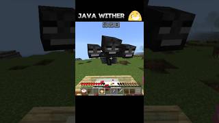 Minecraft Java wither🤧 VS Bedrock wither ☠️ witherboss shorts [upl. by Ashatan]