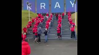 Doddie Weir clapped into Murrayfield by trekkers and former teammates [upl. by Ambrogino]