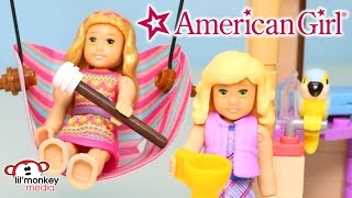 American Girl Leas Beach Hut amp Lanies Camping Trip Mega Construx Sets [upl. by Mcbride]