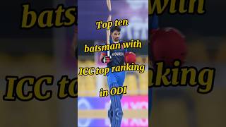 Top ten player with ICC top ranking in ODI batsman iccrankings odi odicaptain odis odicricket [upl. by Roxy]