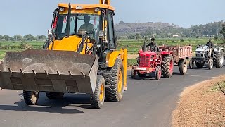 JCB 3dx Xpert loading Field Mud  Eicher 485 Tractor  Mahindra 275 Di with Trolley  Pramods Life [upl. by Currey326]