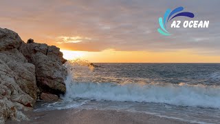 First Light by the Sea 4K Ocean Views amp Piano 🌄 Peaceful Sunrise  AZ Ocean Waves [upl. by Anits]