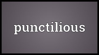 Punctilious Meaning [upl. by Ennis854]