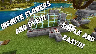 Super Simple Flower amp Dye Farm Tutorial for Mincraft Bedrock 121 [upl. by Akirderf]