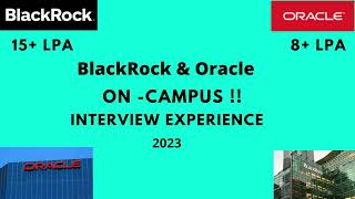 Blackrock  Oracle Interview Experience  VIT  CSE  2023  Superdream placement [upl. by Holton463]