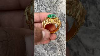 Green Stone gold ring gold shorts handmade [upl. by Nylitak]