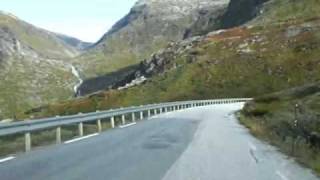 Geiranger  Mountain road downhill from Fjell to Fjord [upl. by Hgeilyak]