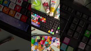 customising keyboard part 22 art acrylic acrylicpainting painting acrylicpaint artist drawing [upl. by Einahpats]