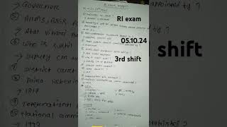 RI exam 051024 3rd shift exam analysis videoosssc ri ari amin exam questions answers discussion [upl. by Bren638]