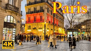 Paris France🇫🇷  Paris Christmas Eve 2023  Christmas Lights  Paris 4K  A Walk In Paris [upl. by Sylram429]