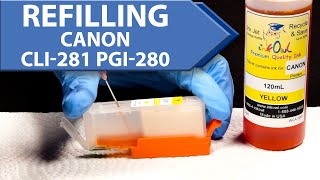 How to Use Refillable Cartridges for CANON PGI280 and CLI281 [upl. by Christianity887]