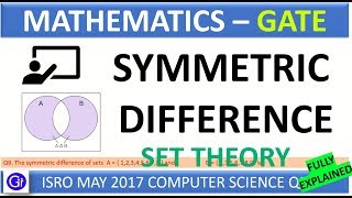 ISRO MAY 2017 Q9 The symmetric difference of sets A 12345678  and B 1356789 [upl. by Lazes]