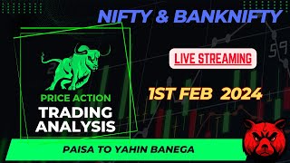 Live Trading Nifty amp Banknifty 1st feb nifty50 banknifty MCX [upl. by Hnim]