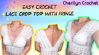 Easy Crochet Crop Top Tutorial  Vneck [upl. by Larrej]