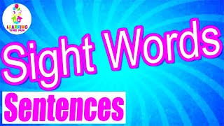 Read SIGHT WORDS with Sentences for Kids Repeat the Word amp Sentence [upl. by Aierb]