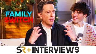 Family Switch Interview Ed Helms amp Brady Noon Discuss Working With The Legendary Rita Moreno [upl. by Enelia714]