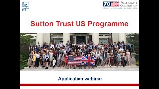 Sutton Trust US Programme 2019  application webinar [upl. by Josefa]