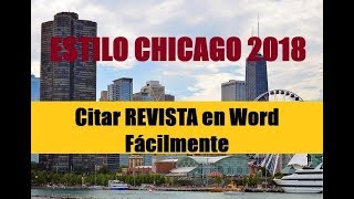 CÓMO CITAR REVISTA EN WORD  ESTILO CHICAGO 2018 [upl. by Socem]