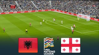 LIVE 🔴 ALBANIA vs GEORGIA  UEFA Nations League 20242025  Full Match  eFootball Gameplay [upl. by Tacklind]