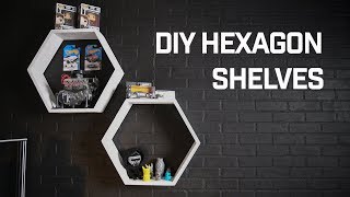 HOW TO  DIY Hexagon Display Shelves [upl. by Laamaj]