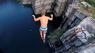 CLIFF JUMPING Compilation  Most INSANE Cliff Jumps of All Time [upl. by Clabo]