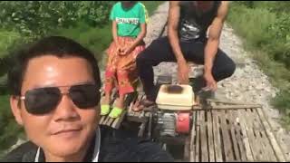 Experiencing A Bamboo Train in Battambang [upl. by Cymbre]