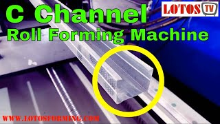 【channel roll forming machine 】 c channel making machine ▶ with embossing and punch hole◀ [upl. by Chrissa955]