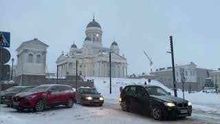 Snowstorm Walk and Strong winds in Helsinki Finland 🇫🇮 Winter 2024 🥶🚶‍♀️22 January 2024 [upl. by Alderson]