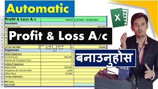 How to prepare Profit and loss account  In Nepali  Microsoft Excel [upl. by Jolee]