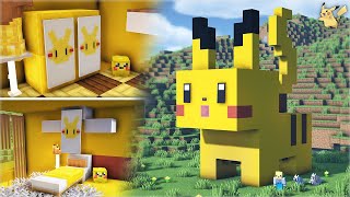 ⛏️ MINECRAFT  💛 Build a Cute Pikachu House⚡마인크래프트 귀여운 피카츄 집짓기 건축 강좌 [upl. by Acilegna]