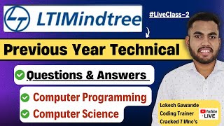 LTIMindtree Technical Previous Year Questions amp Ans 2024  Computer Programming amp Computer Science [upl. by Trellas]