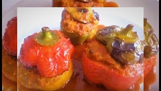 Recette Poivrons farcis à la viande hachée recette de ramadan [upl. by Nerrad]