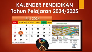 KALENDER PENDIDIKAN 2024 2025 KURIKULUM MERDEKA [upl. by Shaughn]